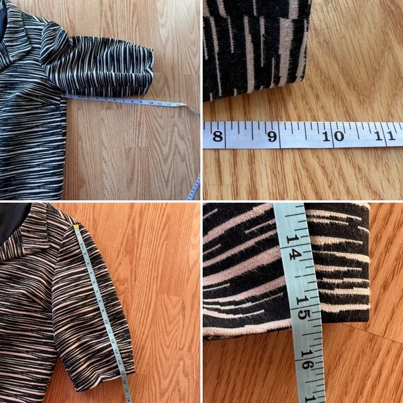 Trina Turk Jacket Size 6 Black Cream Abstract Cropped Blazer Vintage USA Made - Picture 9 of 13